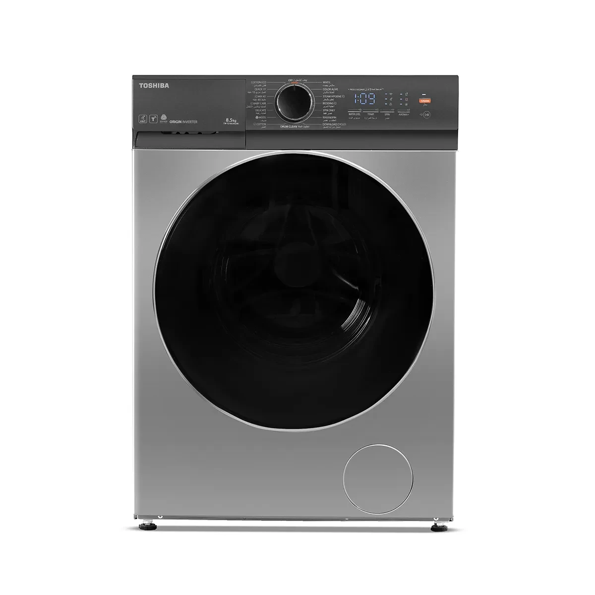 Toshiba Washing Machine Front Load 8.5kg 1400rpm Smart Inverter Digital  Gray,- GTIN-6221284001147