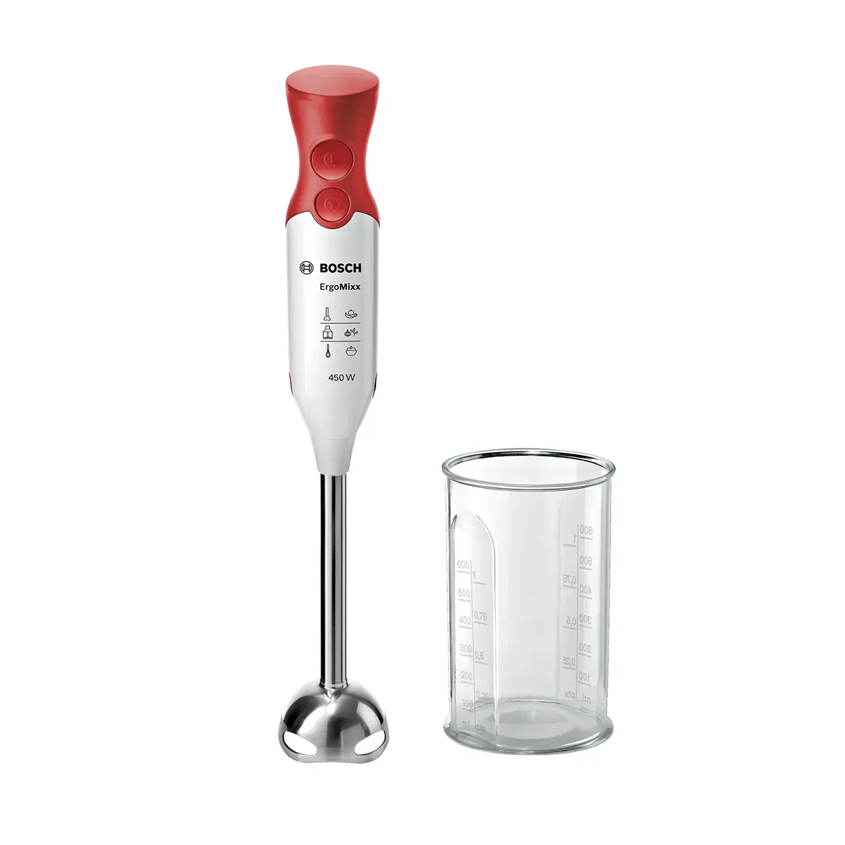 Bosch Argo Mix Hand Blender, 450 Watt, White/Red