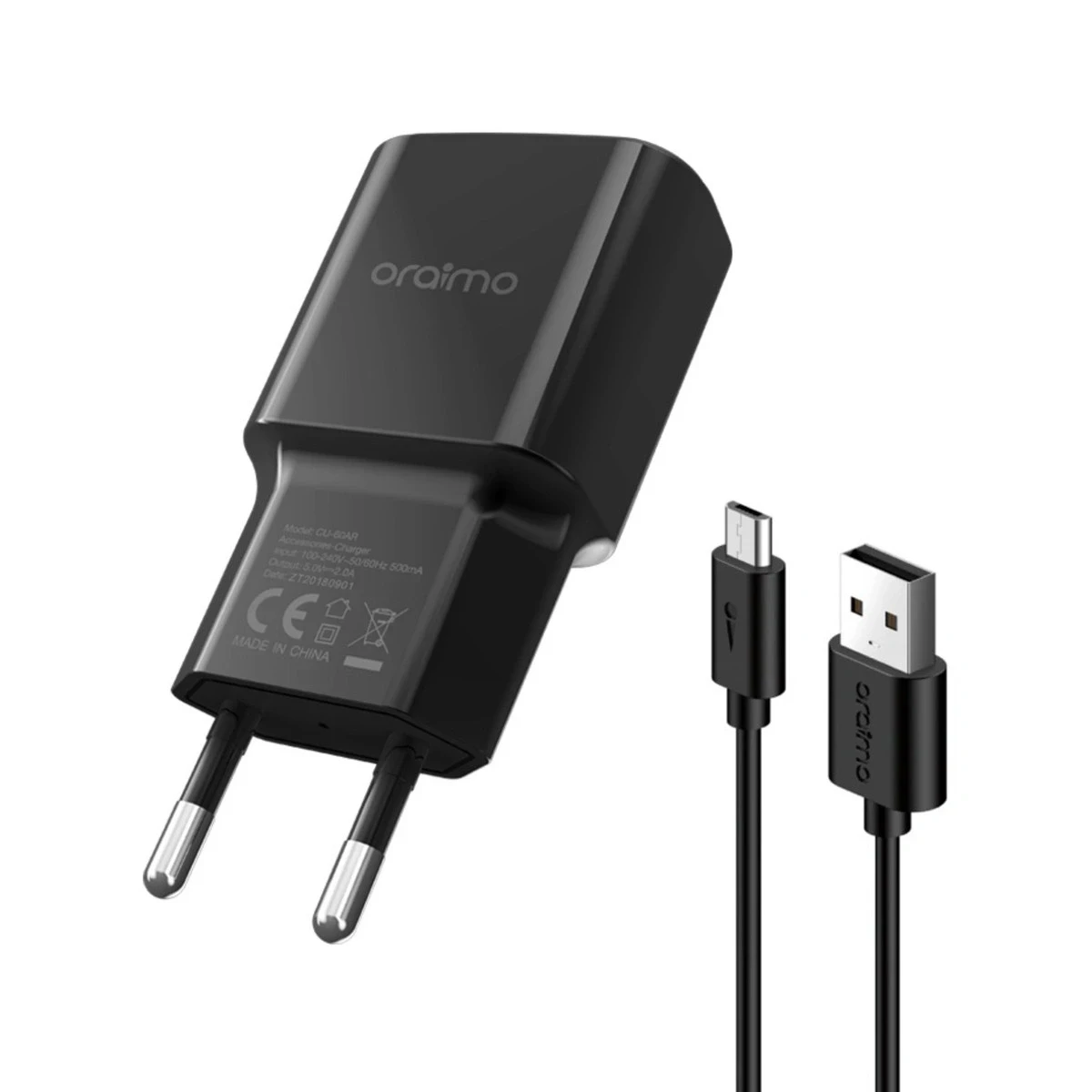 Oraimo Home Charger CU 60AR+CD 52BR EN 2A black