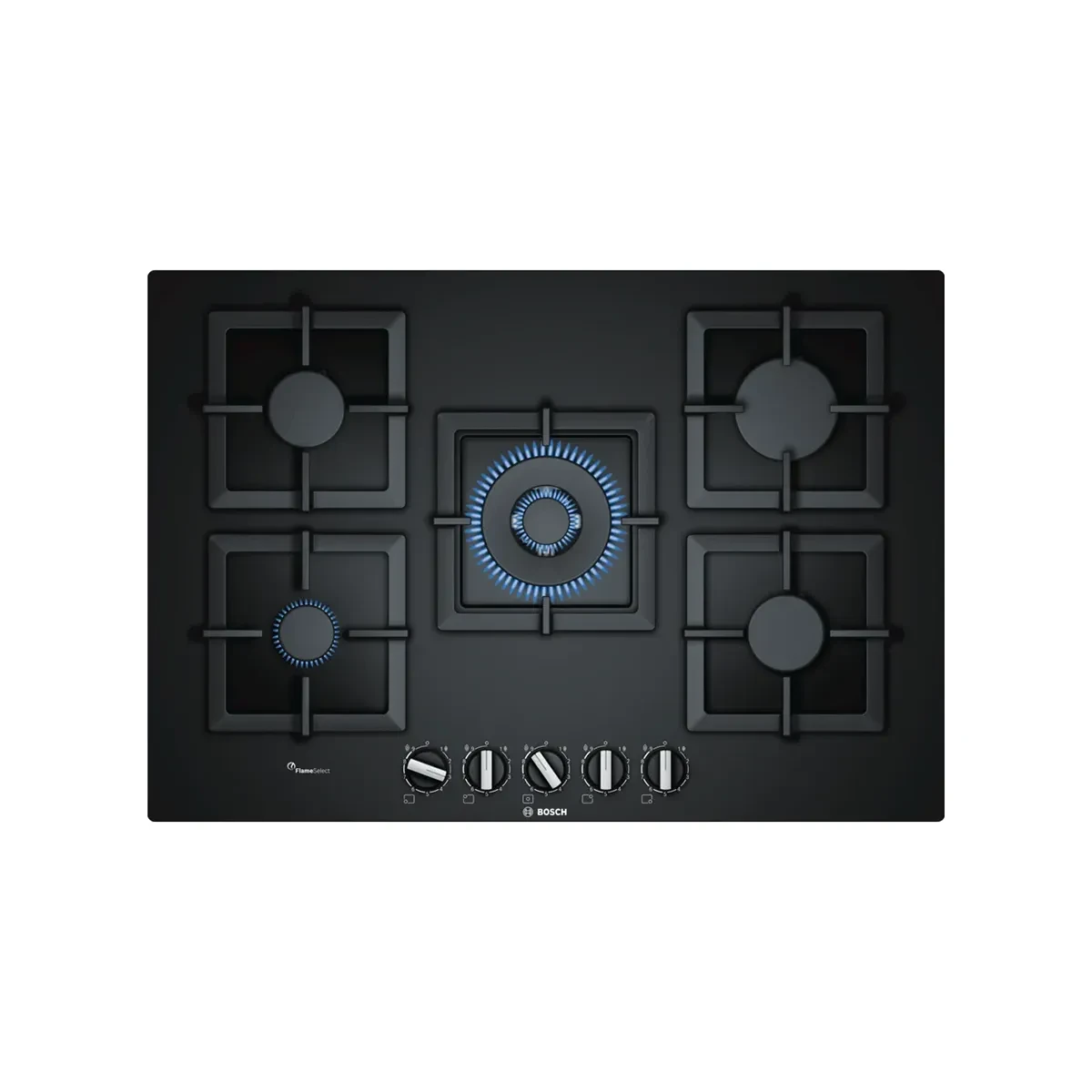 Bosch Gas Hob 5 Burners 75 cm Hard Glass Black PPQ7A6B20