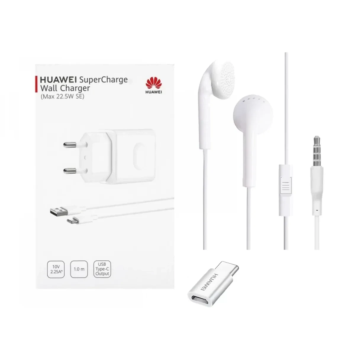 Huawei-Earphone & Huawei Super Charge & Huawei USB Type-C Adapte