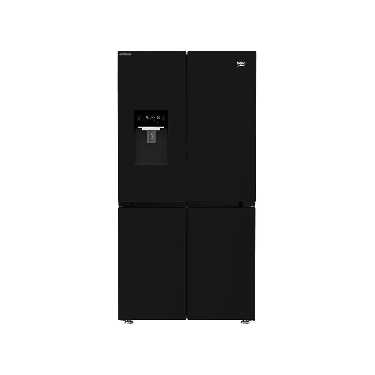 Beko Ref - 4 Door 626 lt -net 565lt- Black - No frost -Digital touch- HF- with Dispenser