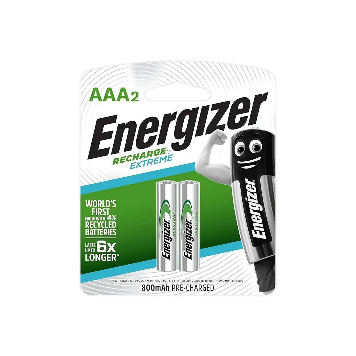 Energizer 2 AAA Rechargeable Blister Card - 2 حجر شحن ريموت