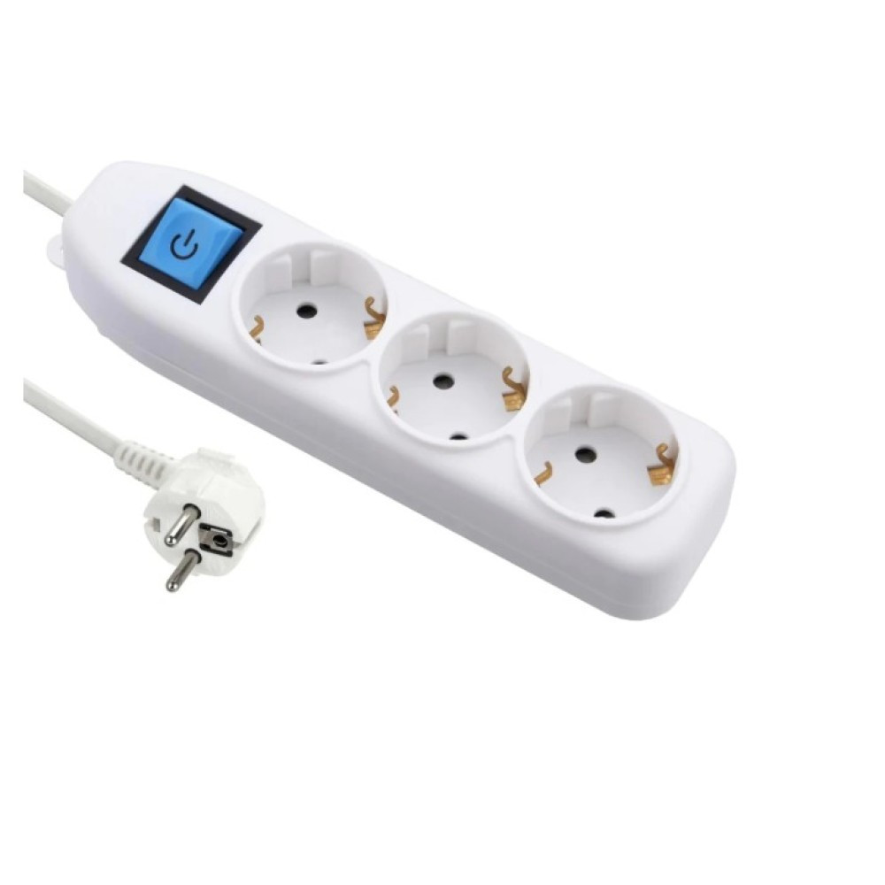 iLOCK Pluguard Power Strip 3 outlets with Switch - 3500W - White