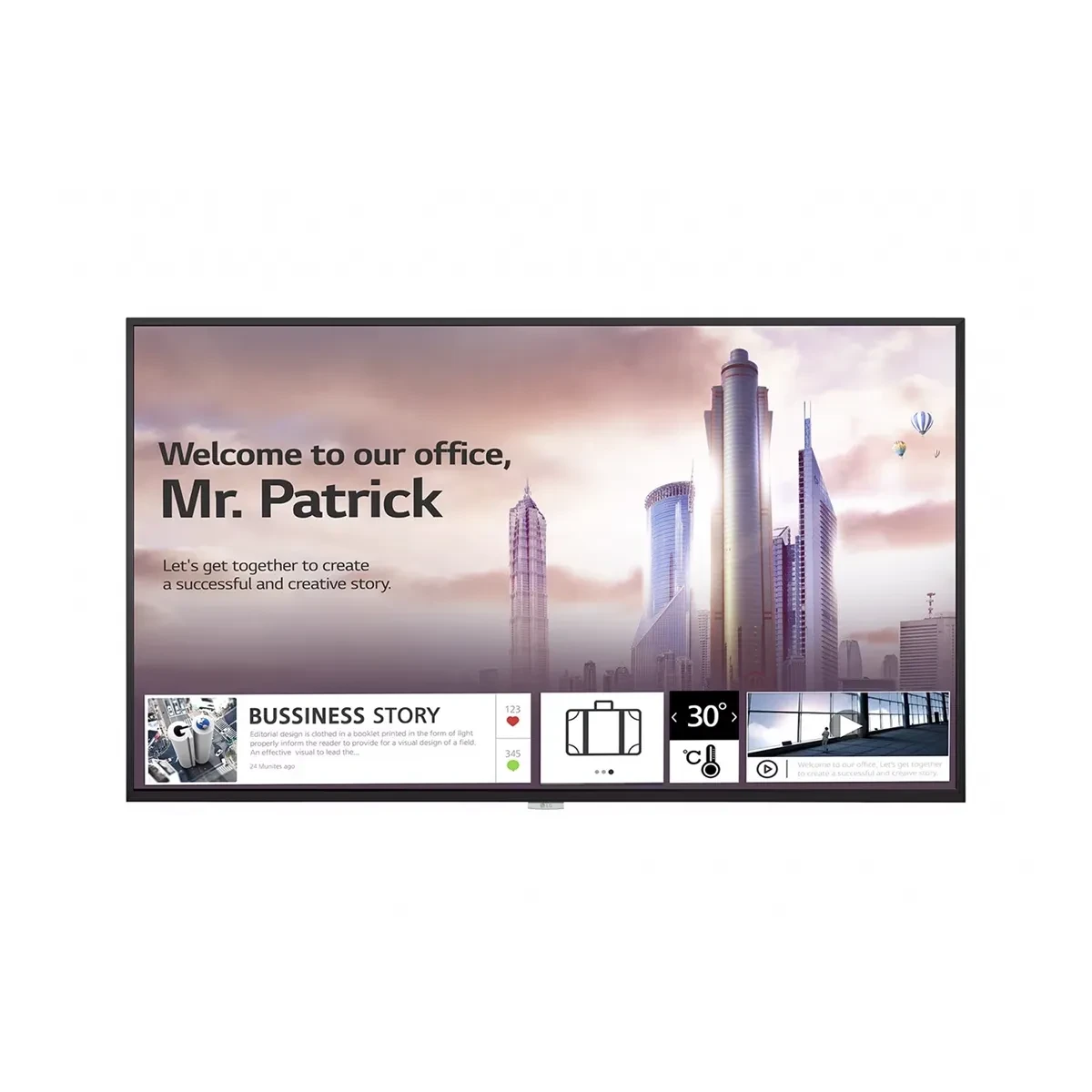 LG Electronics 49UH5F-H 49'' Digital Signage, Clear View with Non-Glare Coating, Ultra HD Resolution, Narrow Bezel & Slim Depth, Built-in Speaker, 30° Tilting Installation