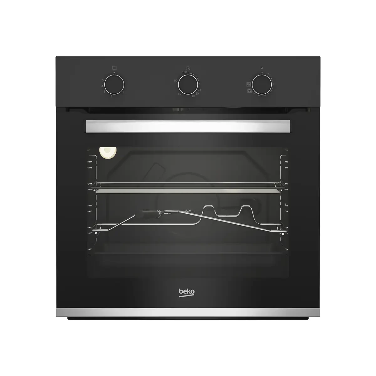 Beko Gas Built-in Ovens 60cm - Gas Safety- Cooling Fan - Cooking fan + black  Integrated Electronic Ignition