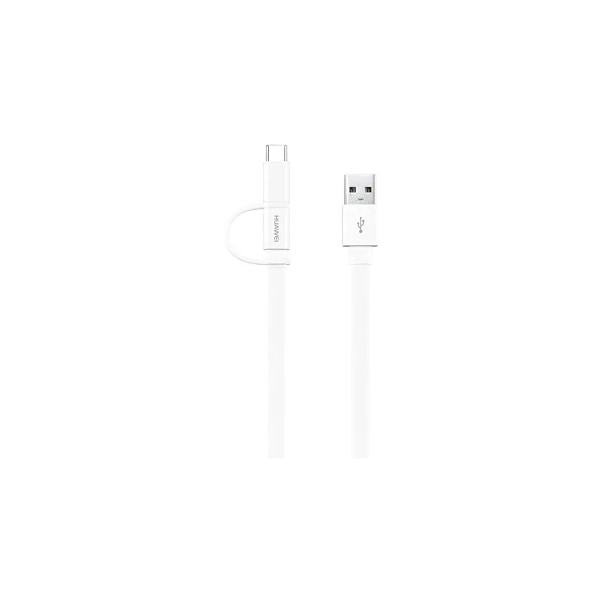 White Two-in-one data cable (Type-C+micro USB)