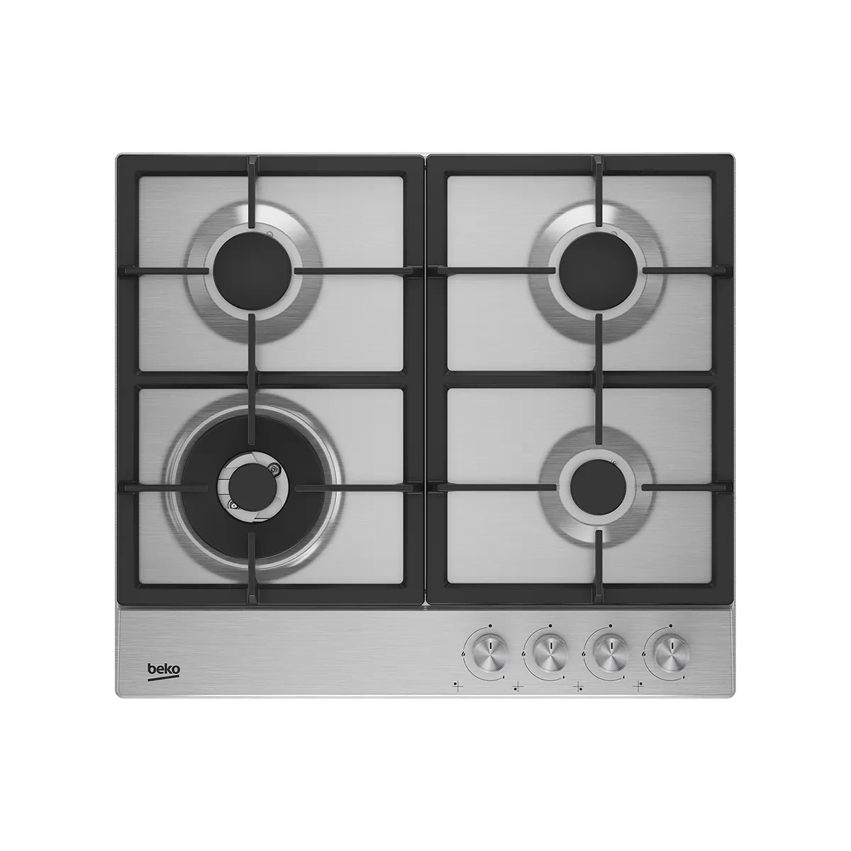 Beko Gas Hob 60 cm- 4 Berners - Gas Safety- Cast Iron Pan support-stainless  