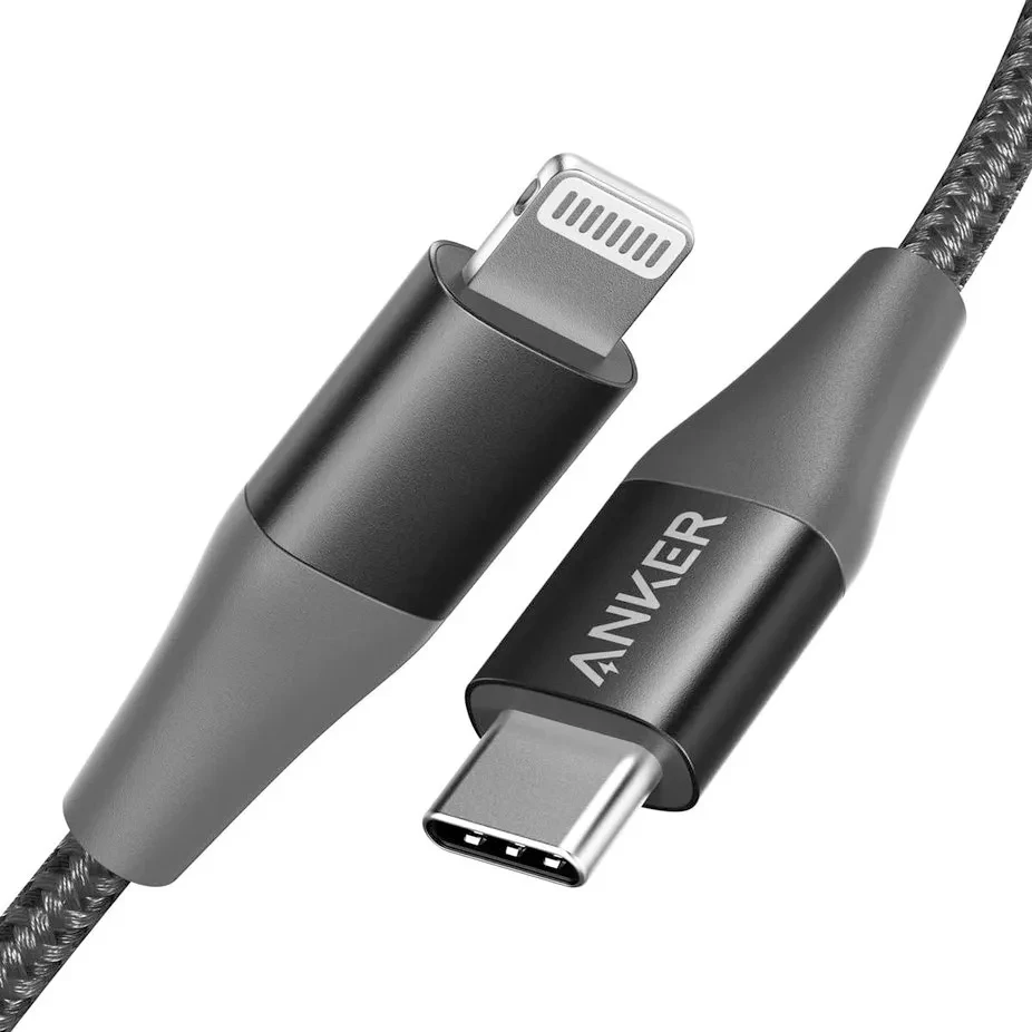 Anker Power Line +II USB-C Cable, 3ft Lightning Connector, Black-Etisal