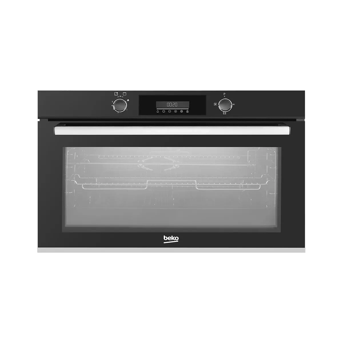 Beko Gas Built-in Ovens 90cm - Gas Safety- Cooling Fan - Cooking fan black- digital-  Integrated Electronic Ignition - closed door grill