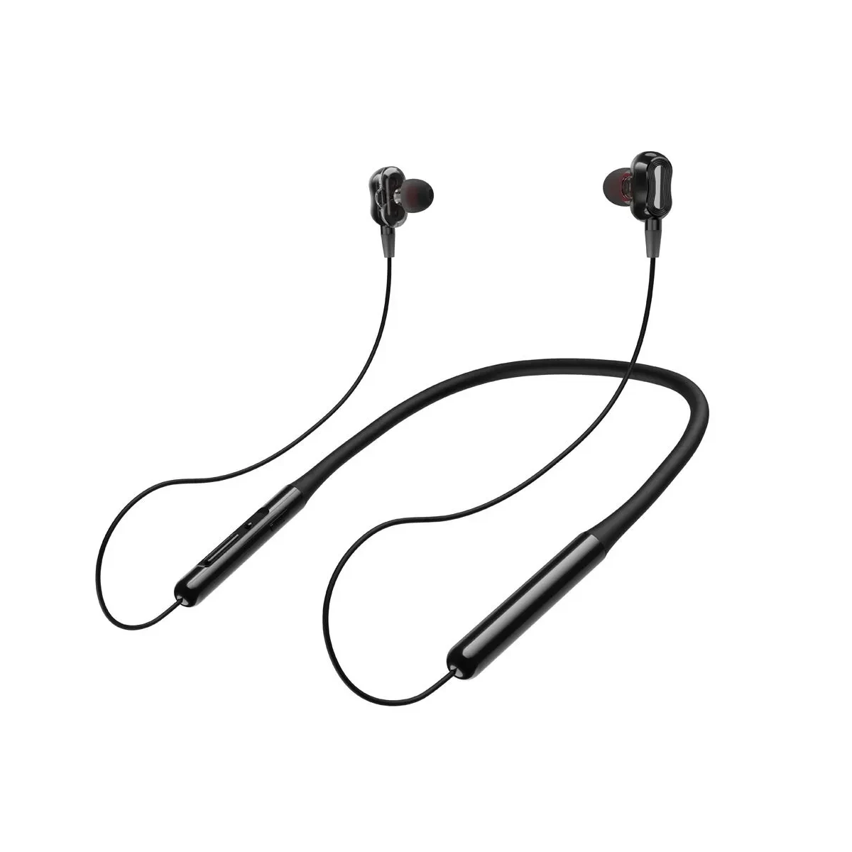 L'avvento Neckband Dual Drive Bluetooth Wireless Earphones, Waterproof, Black