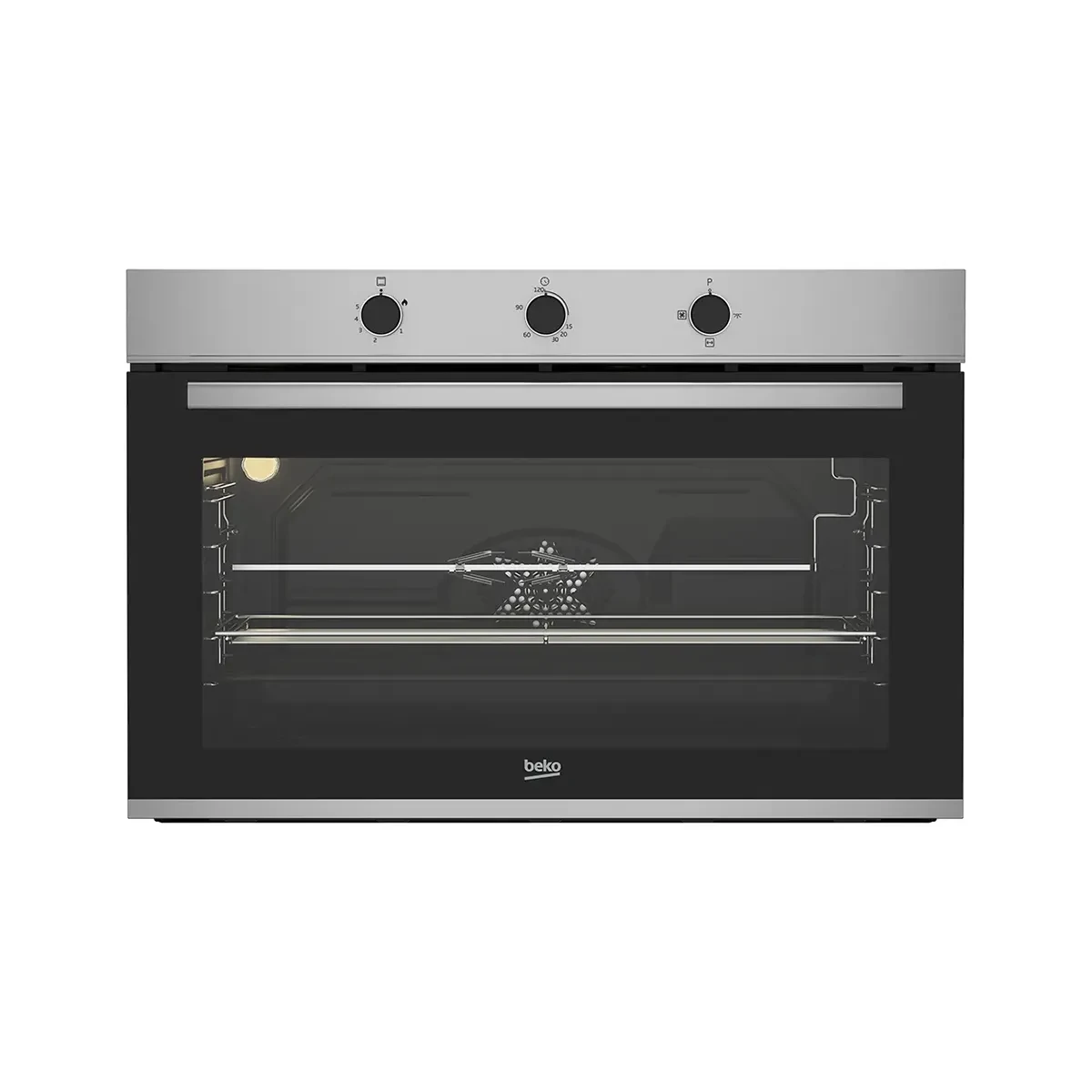 Beko Gas Built-in Ovens 90cm - Gas Safety- Cooling Fan - Cooking fan Integrated Electronic Ignition  - closed door grill