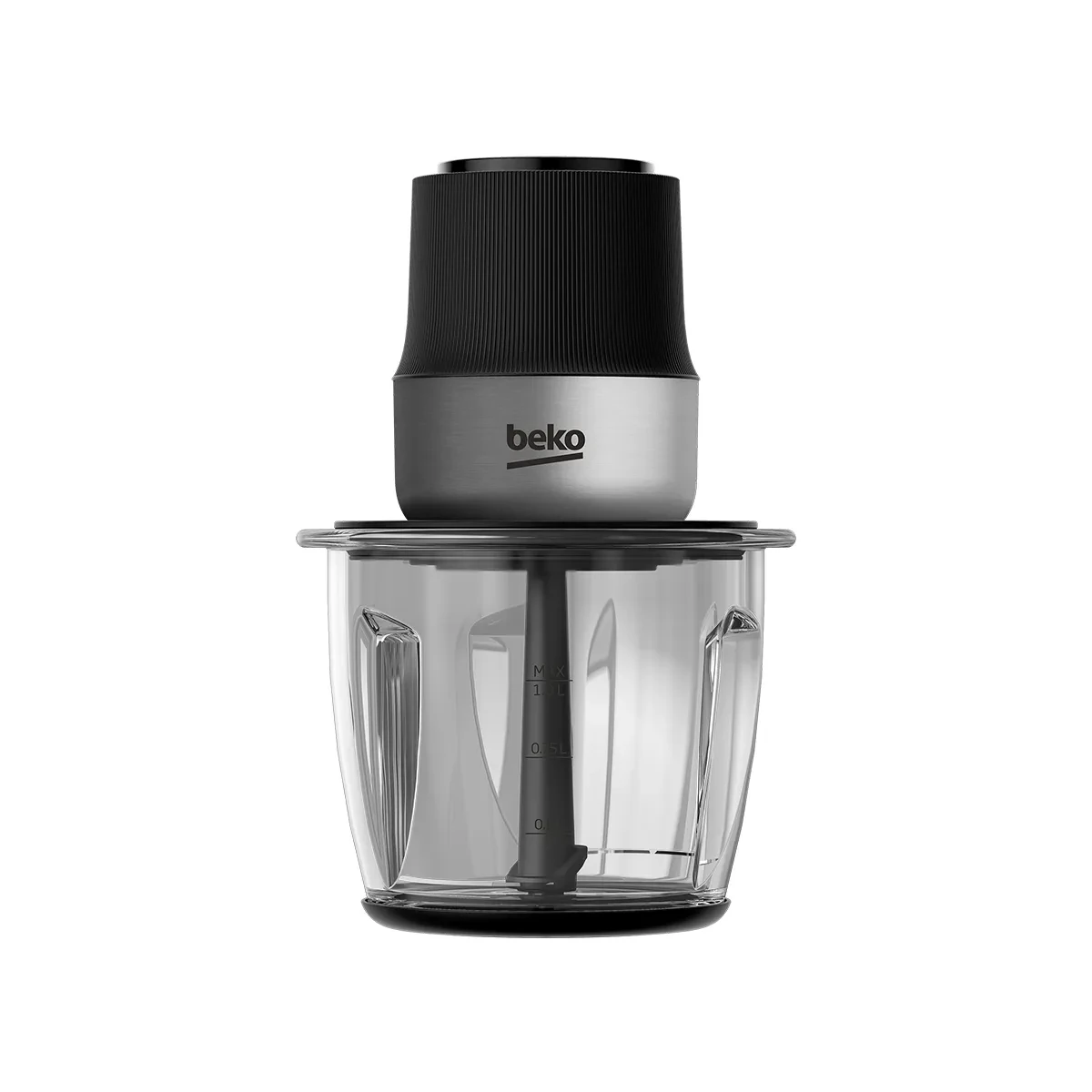 Beko Chopper - black x stainless - 400 Watt - 2 speeds- 1L Glass Chopping Bowl - Nonslip base - Safety lock