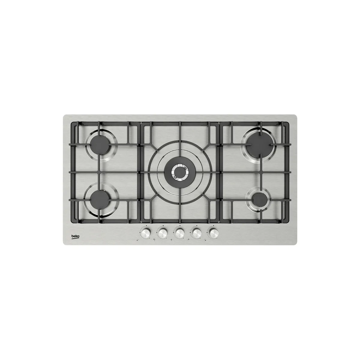 Beko Gas Hob 90 cm- 5 Berners - Gas Safety- Cast Iron Pan support- stainless