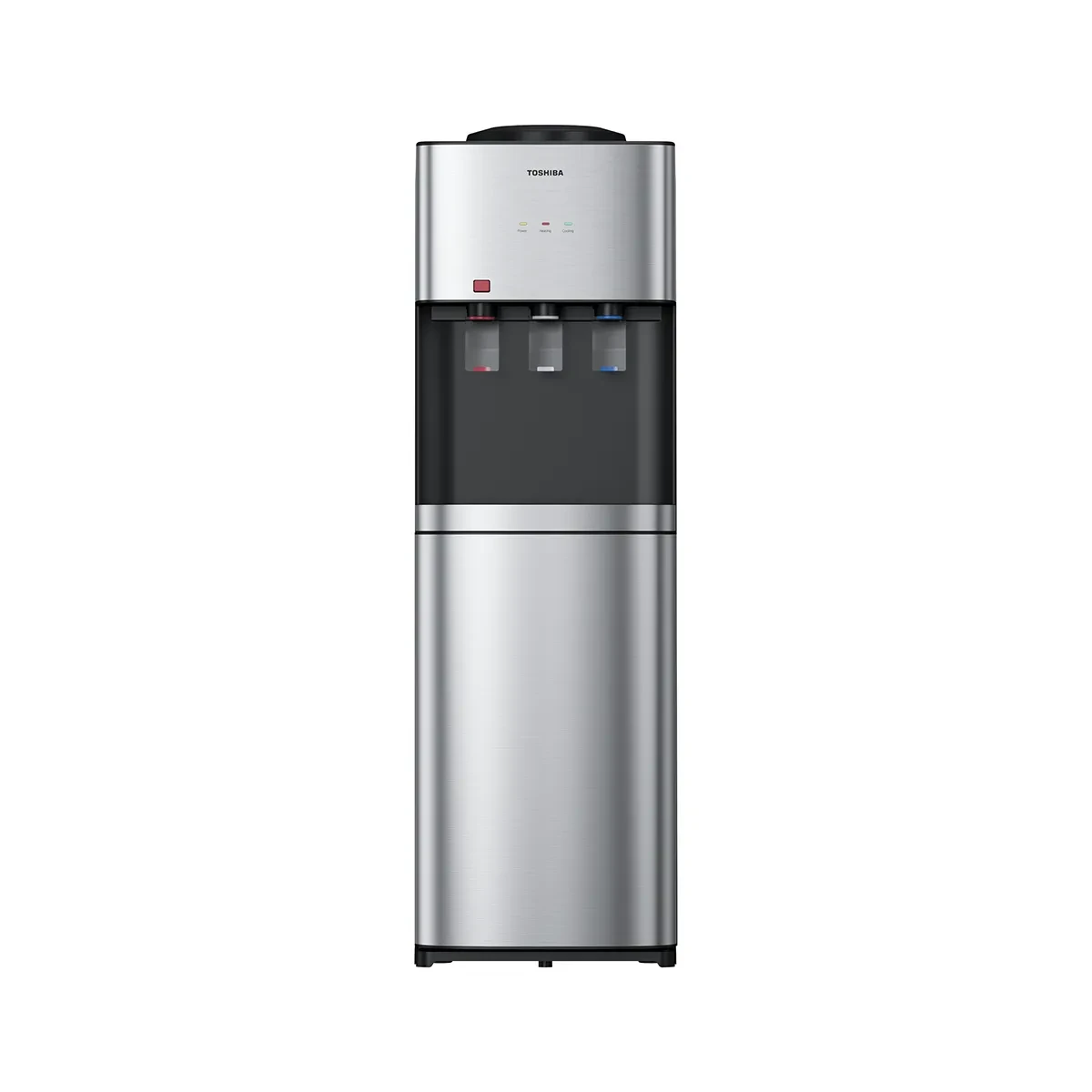 TOSHIBA Water Dispencer Stainless Steel Panel, Three Temperature Options, 3 Paddle Push Design, SafeGuarde, 20 L Refrigirator