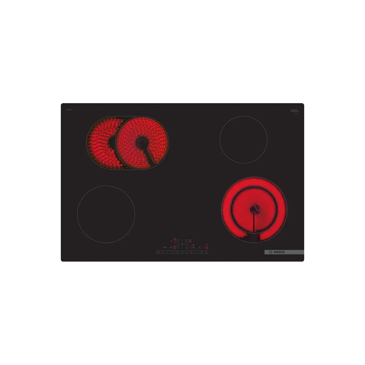 Bosch Series 6 Built-in Electric Hob, 4 Burners, 80 cm, Black