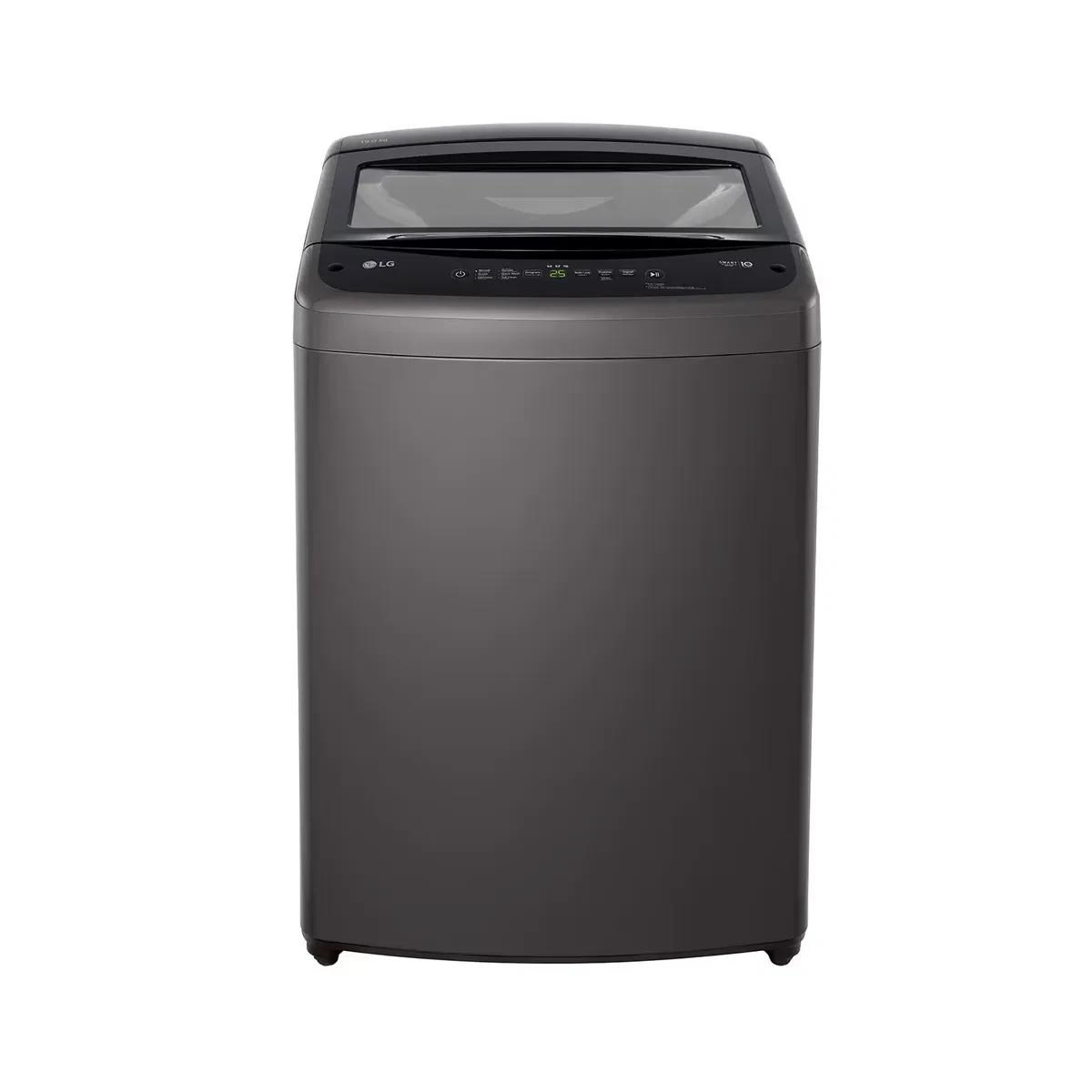 LG - Washing Machine 18.5Kg Smart Inverter Top Loader, Smart Motion, Turbo Drum / Punch+3 Pulsator, Smart Diagnosis, Diamond Glass Lid, Middle free silver