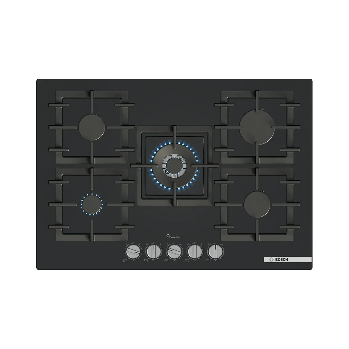 Bosch Series 6 75cm Gas Cooker Black–Tempered Glass