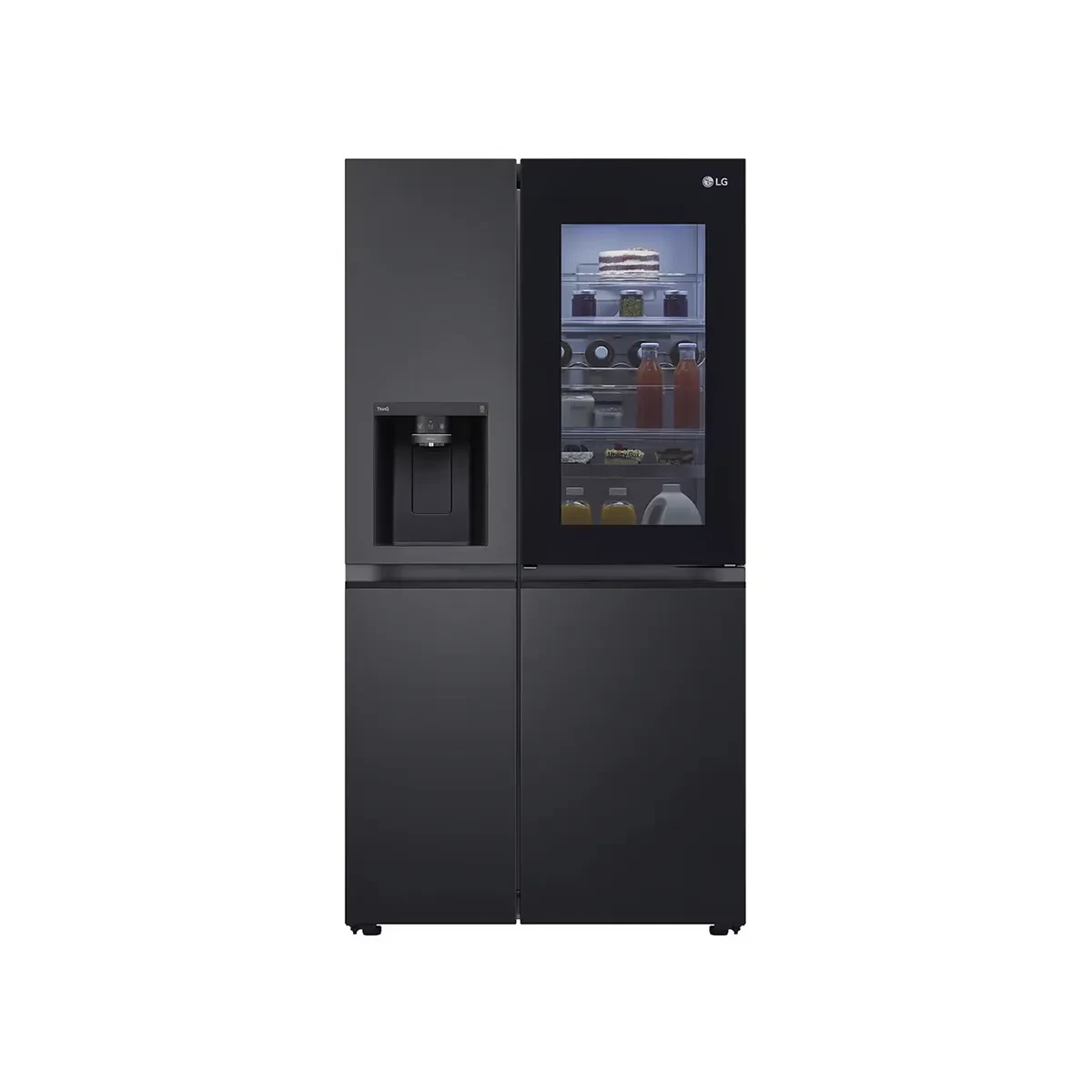 LG-635L-Door Cooling ,Fast Freezing LED Lighting ,Tempered glass shelvesLED Display , Smart Diagnosis ,External MircomPlatinum,Hygiene care, Matte black (GC-X257CQHW)