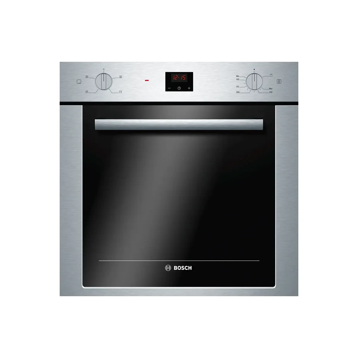 Bosch Built-in Gas Oven with Grill, 60 cm, 60 L, Overheat Protection, Black and Silver