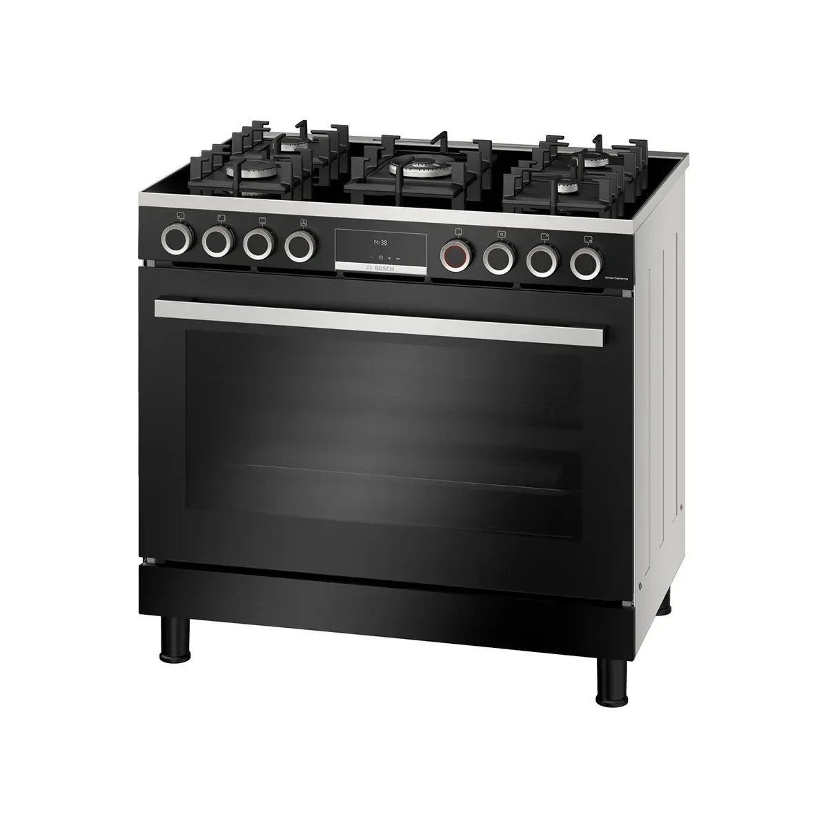 Bosch Gas cooker Series 8, 5 Burners, 90 cm, Black - HJY5G7V61S