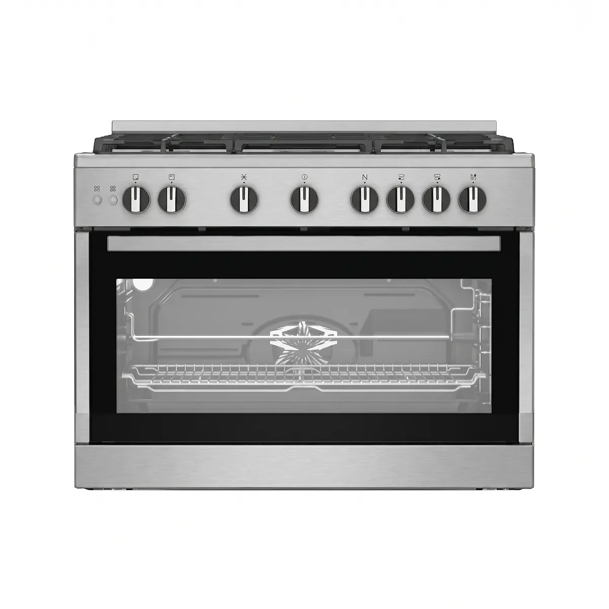Beko Gas Cooker  - 90 cm - 5 Burners Full Safety + 2 Key + cooking, cooling fan +  mechanical timer & push button ignition - STS