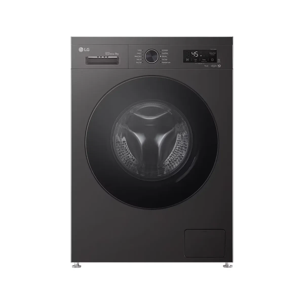 LG - Washing Machine 8 Kg Vivace Washing Machine, Direct Drive Platinum Black