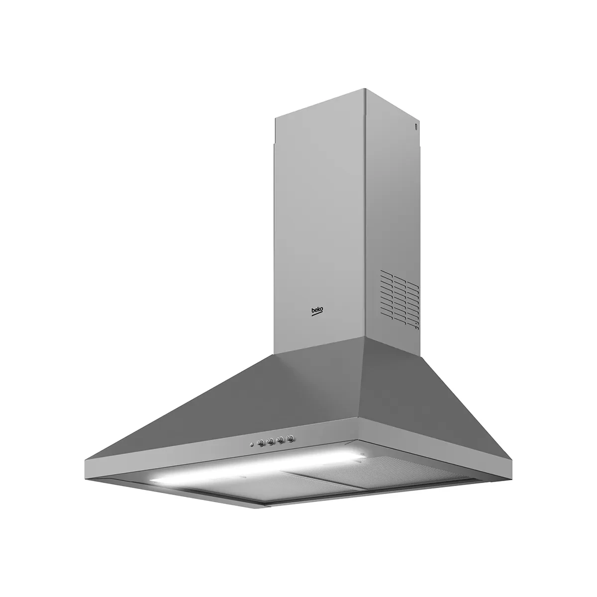 Beko pyramid -Hood 60cm - inox-2Grease Filters - Dishwasher Safe Filter-2 Carbon Filters- 3 speed levels