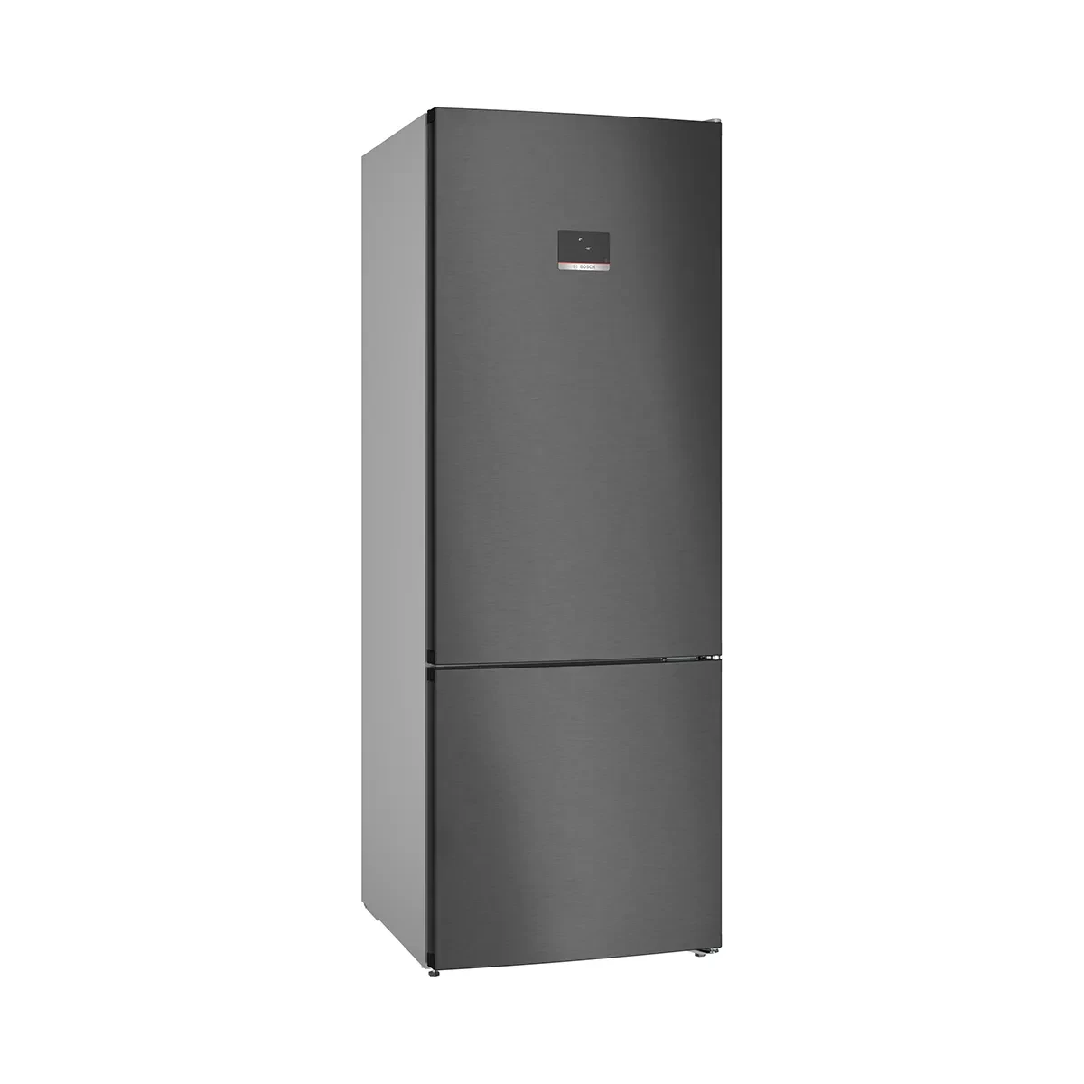 BOSCH Series 4 free-standing fridge-freezer with freezer at bottom 193 x 70 cm Brushed black steel anti-fingerprint