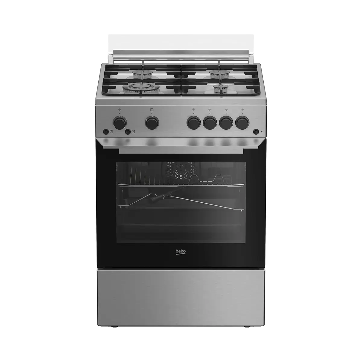 Beko Gas Cooker  - 60 cm - 4 Burners Full Safety - cooking fan+ cast pan support - integrated ignition