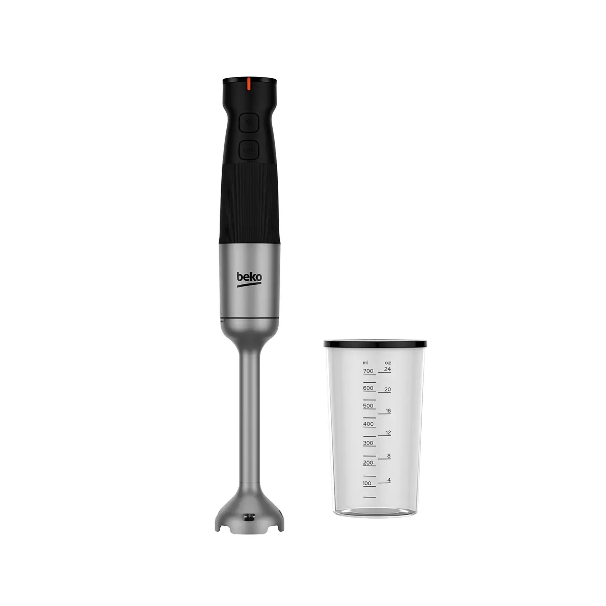 Beko Hand Blender - black x stainless - 750 Watt - 12 speeds & turbo function - 1L glass chopping bowl - beater attachment